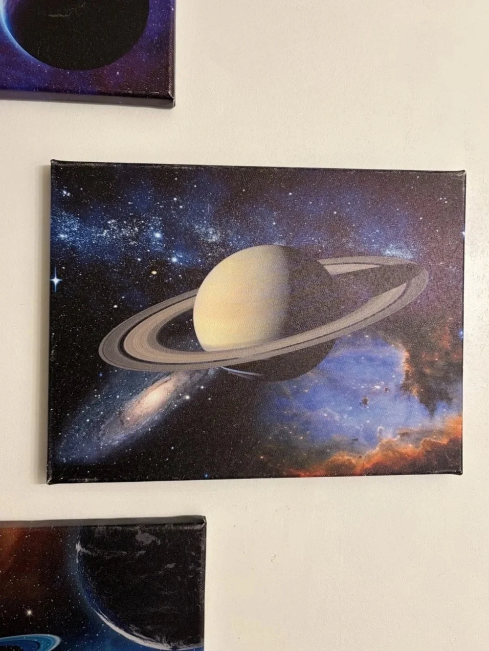 Cosmic Planets Wall Art Canvas Set - Blue & Multicolor